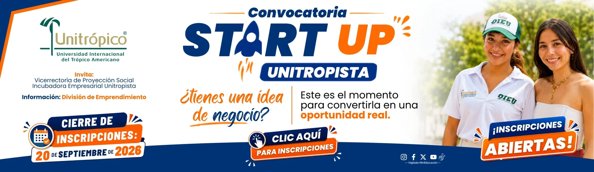 ¡Convocatoria abierta: Start Up Unitropista 2026!